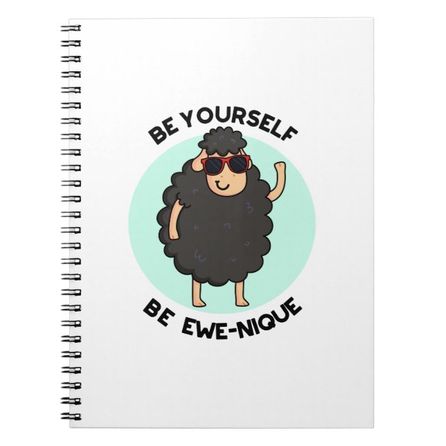 Seien Sie selbst Ewenique Funny Sheep Pub Notizblock (Vorderseite)