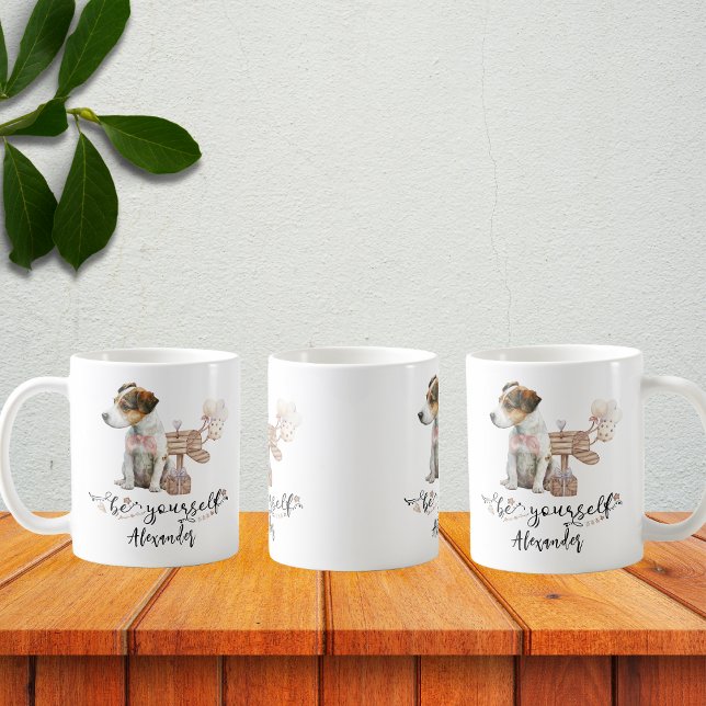 Seien Sie selbst Jack Russell Welpe neben Mailbox Kaffeetasse (Von Creator hochgeladen)