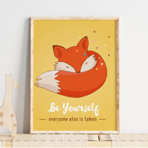 Seien Sie selbst Kinder Wall Print   Fox Wall Prin Poster