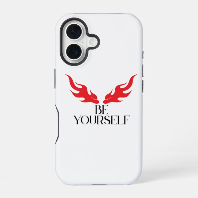 Seien Sie selbst - Minimalistisches Angebotsdesign iPhone 16 Hülle (Rückseite)