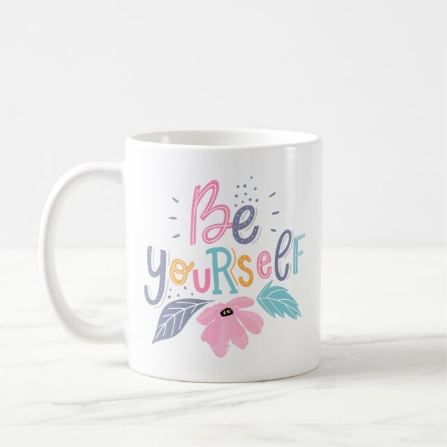 Seien Sie selbst | Pastell - Blume Kaffeetasse (Links)