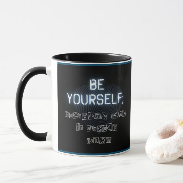 Seien Sie selbst zwei tone schwarze Tasse (Mit Donut)
