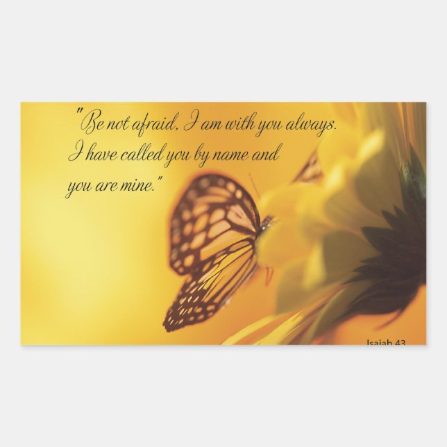 Seien Sie sich nicht vor religiösen Schmetterlinge Rechteckiger Aufkleber (Vorderseite)