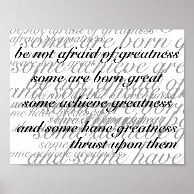 Seien Sie sich vor Größe nicht ängstlich Poster (Vorne)