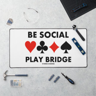 Seien Sie Social Play Bridge Vier-Card-Anzug Ratsc Schreibtischunterlage