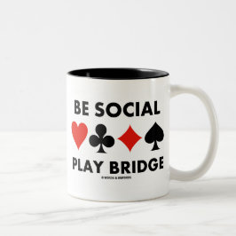 Seien Sie Sozialspiel-Brücke (vier Karten-Anzüge) Zweifarbige Tasse