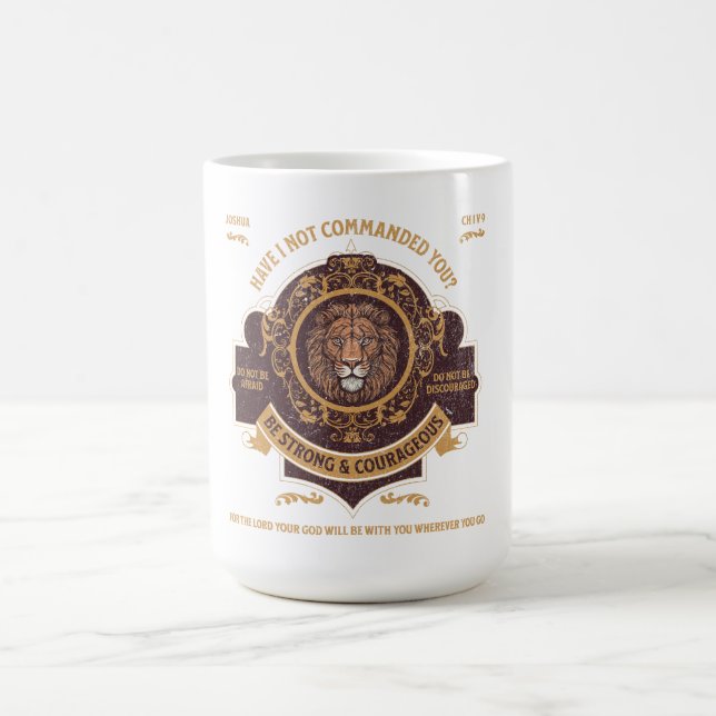 Seien Sie stark und mutig Kaffeetasse (Mittel)