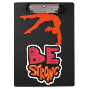 Seien Sie starke Gymnastik Klemmbrett