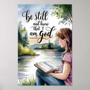 Seien Sie still und kennen Christliche Teen Girl W Poster