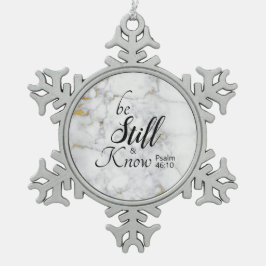 Seien Sie still und kennen Sie Bibelverse individu Schneeflocken Zinn-Ornament