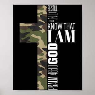 Seien Sie still und kennen Sie die Christliche Bib Poster
