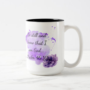 Seien Sie still und kennen Sie lila Aquarellfarben Zweifarbige Tasse