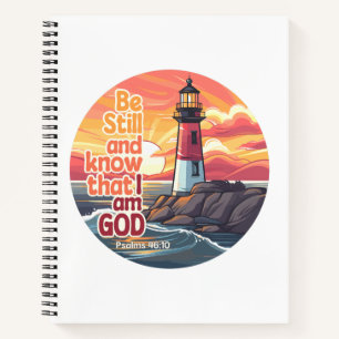 Seien Sie still und wissen Sie, dass ich Gott Bibl Notizbuch