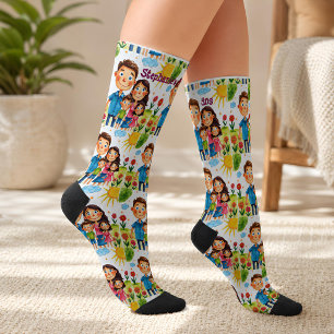 Seien Sie stolz auf Ihre 2 Kinder fügen Sie diesem Socken