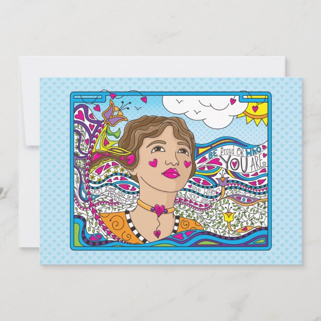 Seien Sie stolz darauf, wer Sie sind_flache Karte  (Vorderseite)