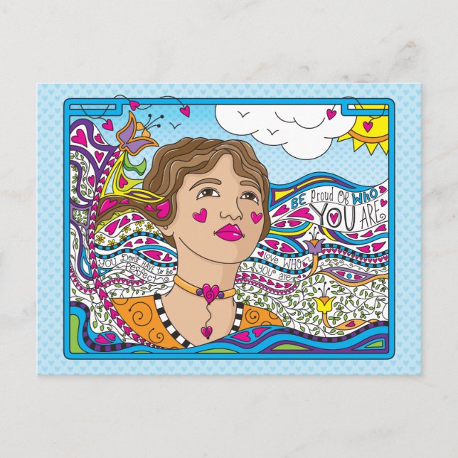 Seien Sie stolz darauf, wer Sie sind_ Postkarte (Vorderseite)