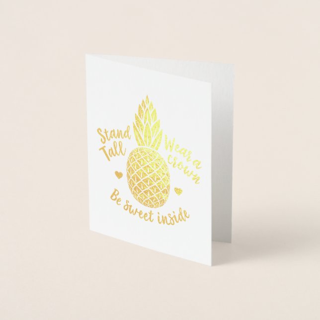 Seien Sie süß in Ananas Gold Foil Note Card Folienkarte (Vorderseite)