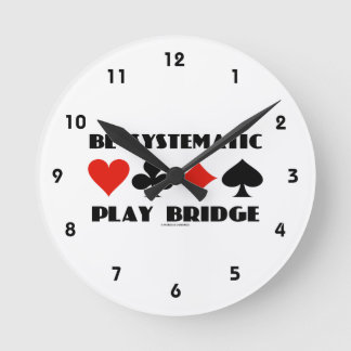 Seien Sie systematische Play Bridge (vier Card Anz Runde Wanduhr
