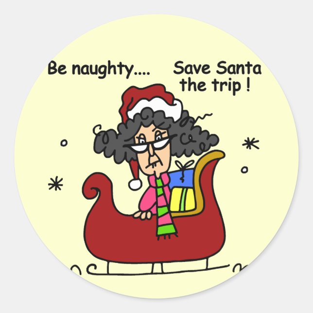Seien Sie unartig Runder Aufkleber (Vorderseite)