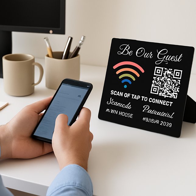 Seien Sie unser Gast Qr Code Wifi Network & Passwo Fotoplatte (Von Creator hochgeladen)