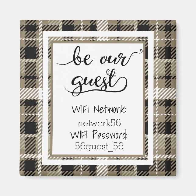 Seien Sie unser Gast Wifi Information Password Mag Magnet (Vorne)