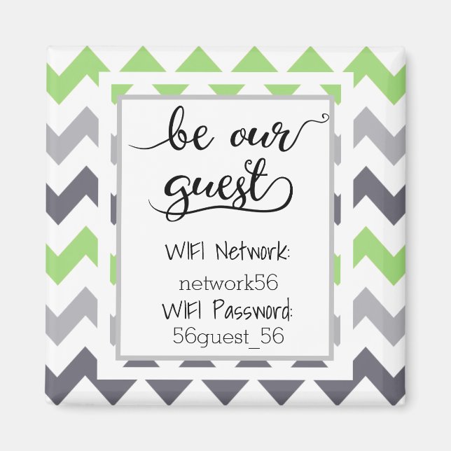 Seien Sie unser Gast Wifi Information Password Mag Magnet (Vorne)