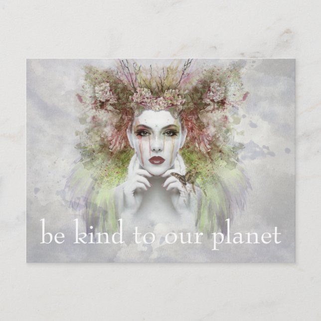 Seien Sie unser Planet - Gaia Cry Earth Day Postkarte (Vorderseite)
