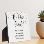 Seien Sie unser WIFI-Informationskennwort Wedding Fotoplatte<br><div class="desc">Dieses Design wurde mithilfe digitaler Kunst erstellt. Es kann in dem Bereich personalisiert sein, der durch Ändern des Fotos und/oder Textes bereitgestellt wird. Oder es kann durch Klicken angepasst werden, um weitere Optionen anzupassen, um die Hintergrundfarbe zu löschen oder zu ändern, um Text hinzuzufügen, die Textfarbe oder den Textstil zu...</div>