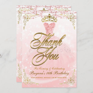 Seien Sie unsere Gastprinzessin Pink Gold Sweet 16 Einladung