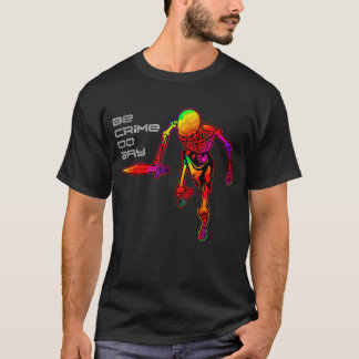 Seien Sie Verbrechen, Gay Color Skeleton Funny LGB T-Shirt