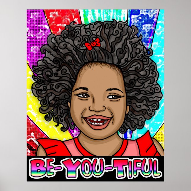 Seien Sie vorsichtig | Happy Girl of Color Laughin Poster (Vorne)