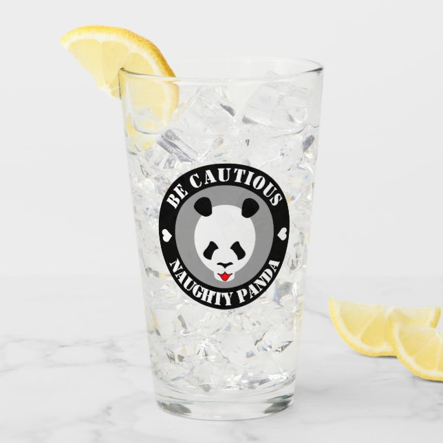 Seien Sie vorsichtig Naught Panda Glas (Vorderseite Ice)
