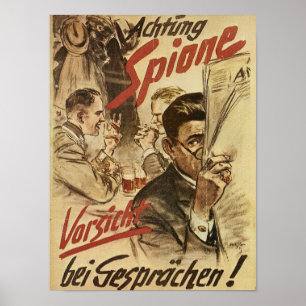 Seien Sie vorsichtig - Spionageposter Poster