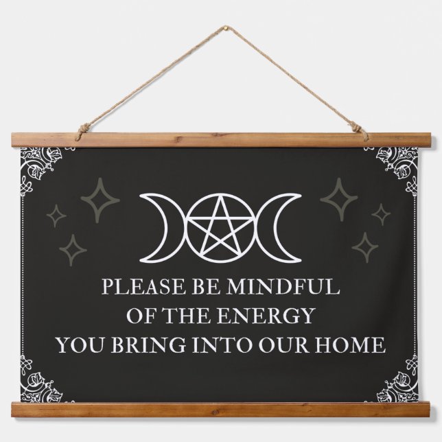 Seien Sie vorsichtig Wandteppich Mit Holzrahmen (Vorne)