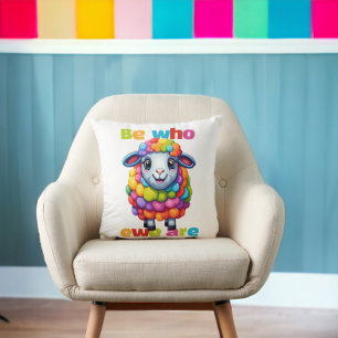 Seien Sie, wer ewe ist Rainbow Sheep Kissen