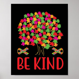 Seien Sie wie ein Puzzle-Stück-Baum Poster