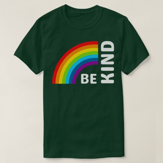 Seien Sie wie ein Retro-Regenbogen T-Shirt (Design vorne)