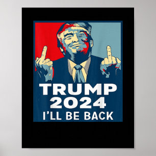Seien Sie zurück Trump 2024 Vintag Donald Trump 4. Poster