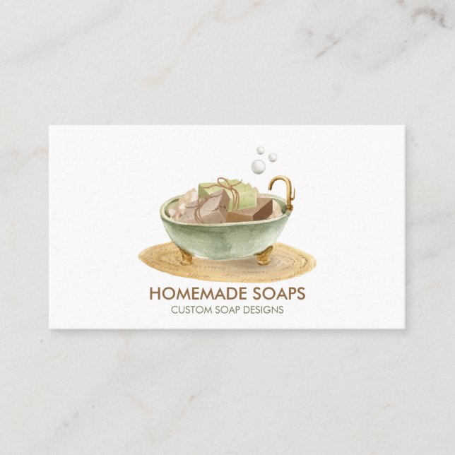 Seife Badewanne Boho-Logo Visitenkarte (Vorderseite)