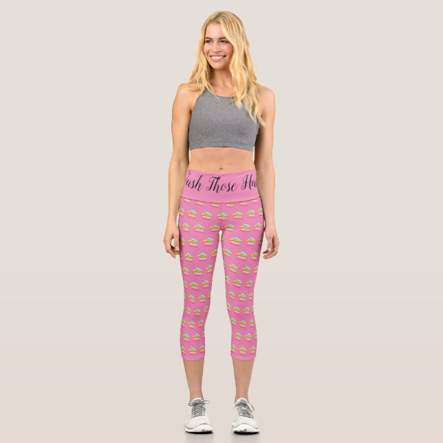 Seife, wasche diese Hände Capri Leggings (Vorderseite)