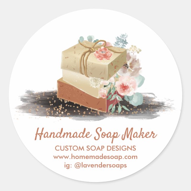 Seifen Hausgemachte Bio natürliche Wellness-Center Runder Aufkleber (Vorderseite)