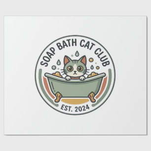 Seifenbad-Katze POD Vektorgrafik - Seifenbad-Katze Geschenkpapier