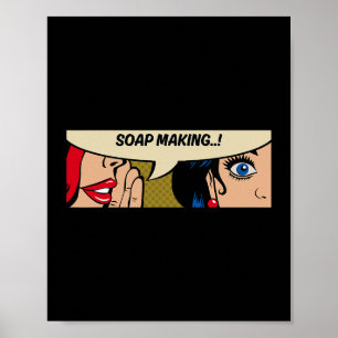 Seifenbildung für Frauen, die Comic über Seifen fl Poster