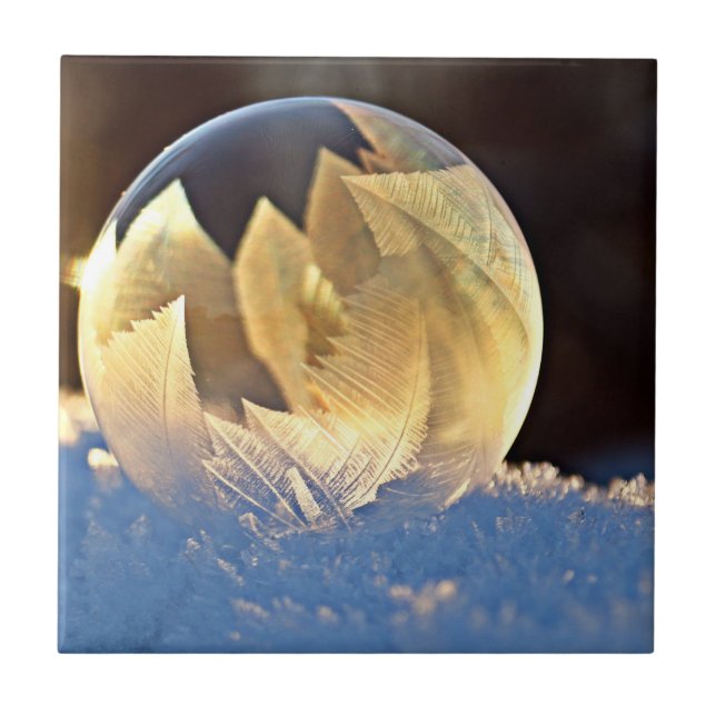 Seifenblase auf Schnee Fliese (Vorderseite)