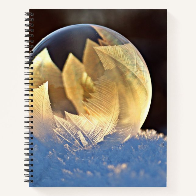 Seifenblase auf Schnee Notizbuch (Vorderseite)