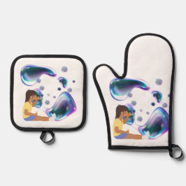 Seifenblase Ofenhandschuh & Topflappen-Set