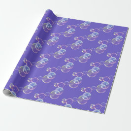 Seifenblasen auf Lila Geschenkpapier