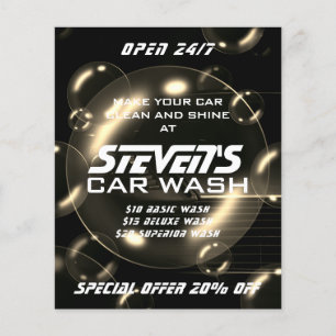 Seifenblasen Auto-Wasch-Flugblatt Flyer