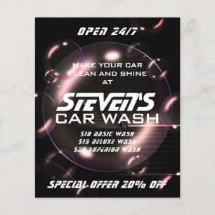 Seifenblasen Autowaschen Flyer