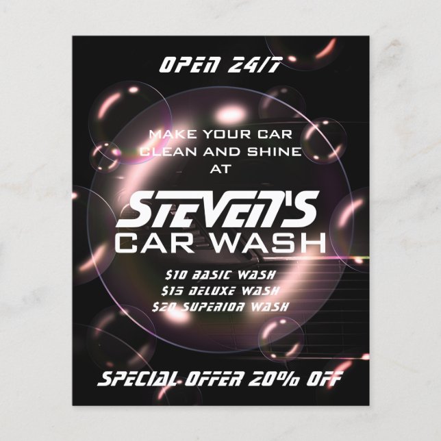 Seifenblasen Autowaschen Flyer (Vorne)